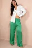 Harlee Green Satin Trousers sold by Va Va Voom