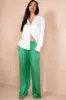 Harlee Green Satin Trousers sold by Va Va Voom