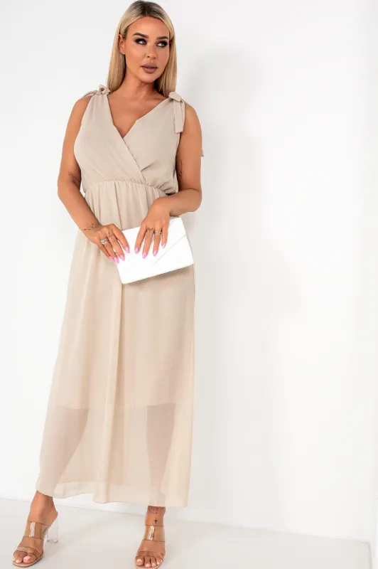 Helga Stone Chiffon Dress sold by Va Va Voom