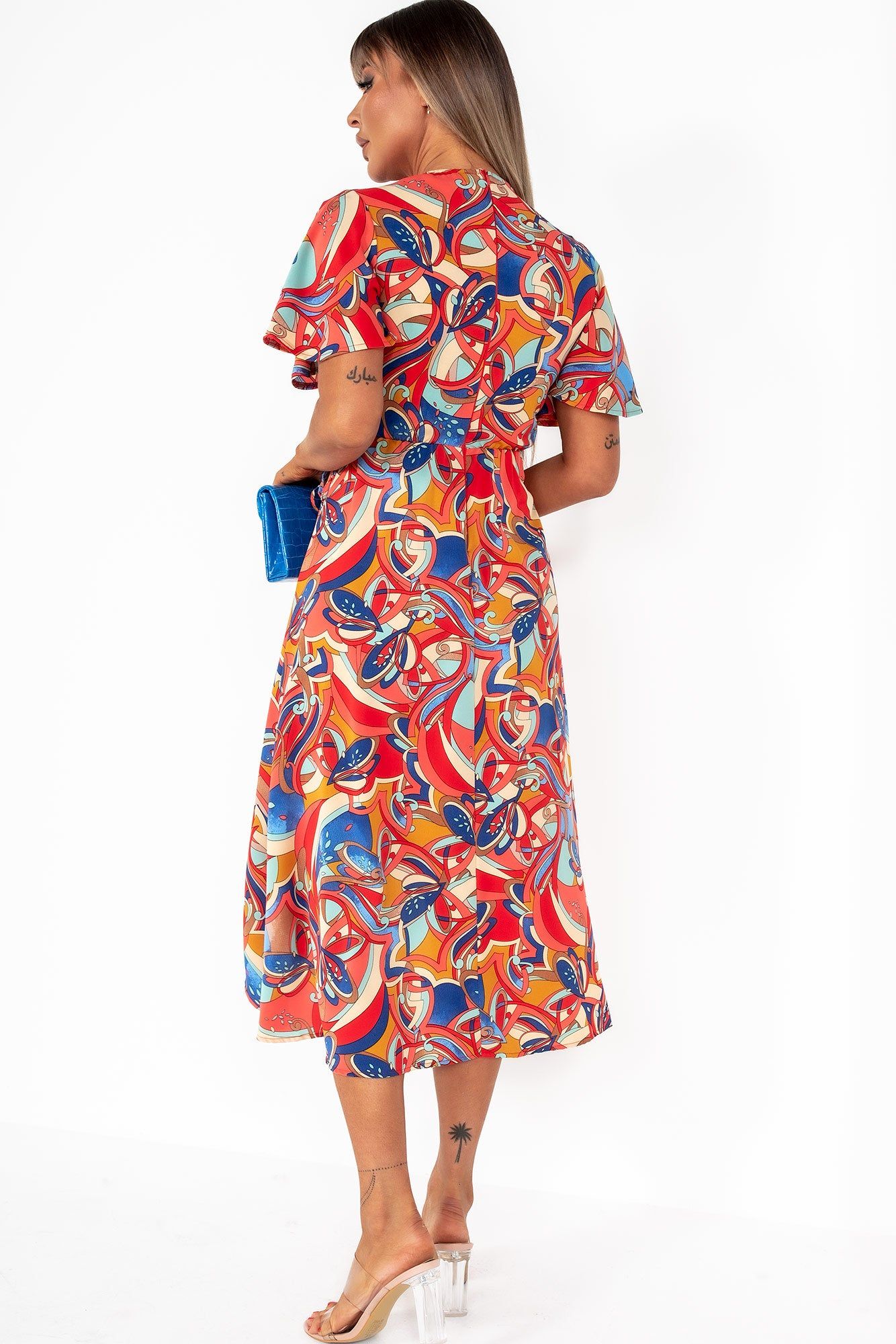 AX Paris Esme Multi Printed Wrap Dress sold by Va Va Voom product image thumbnail 2