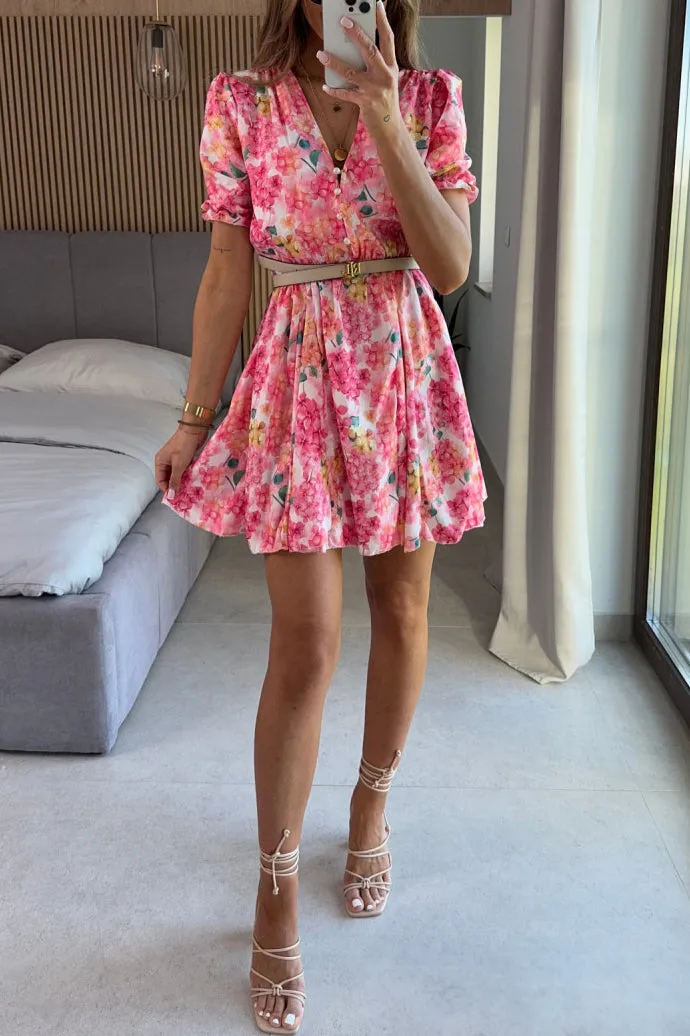 Candice Pink Floral Dress sold by Va Va Voom product image thumbnail 3