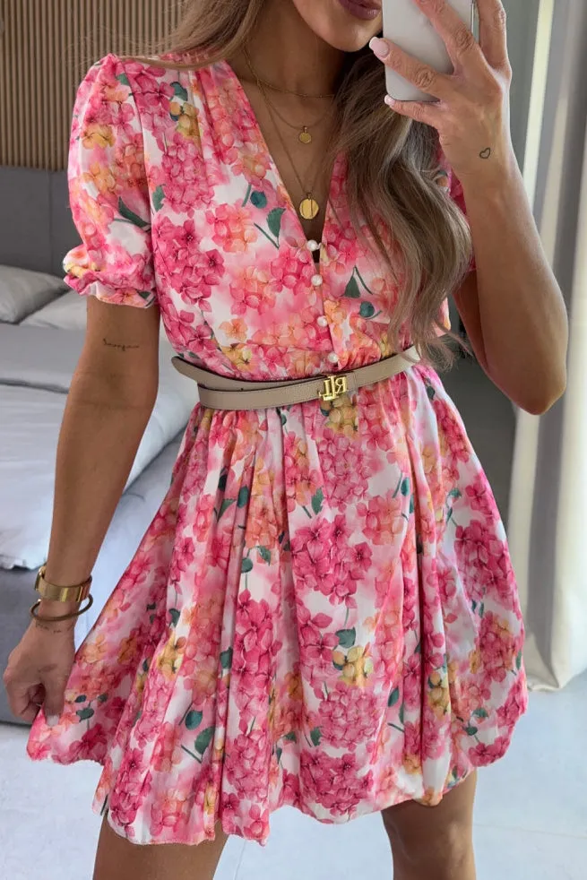 Candice Pink Floral Dress sold by Va Va Voom