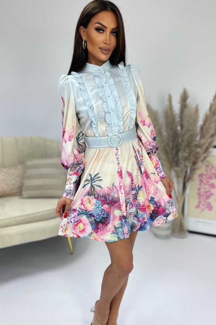 Carol Cream Floral Shirt Dress sold by Va Va Voom product image thumbnail 3