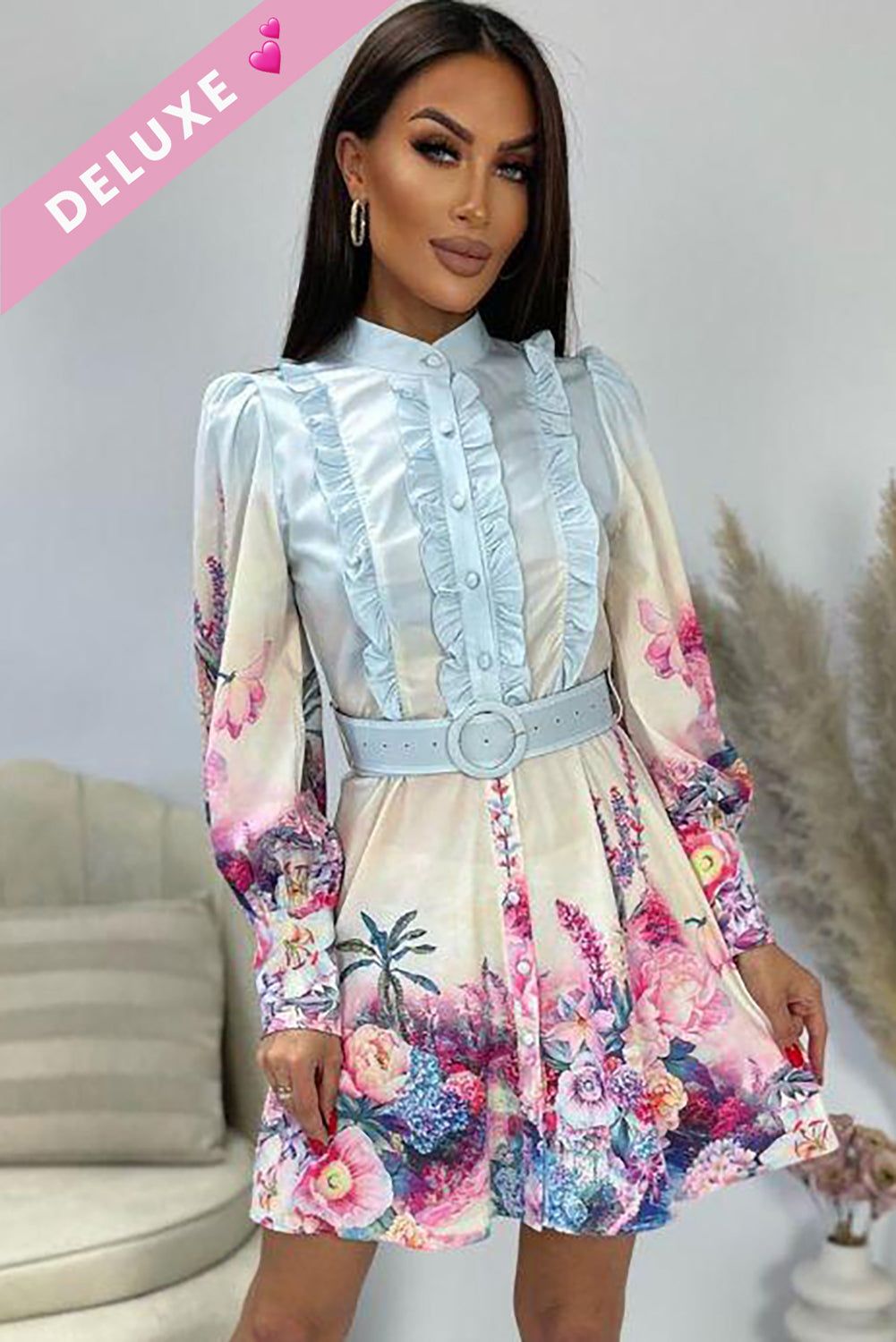 Carol Cream Floral Shirt Dress sold by Va Va Voom