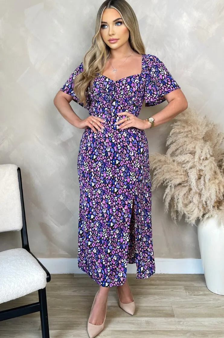 AX Paris Emily Purple Animal Print Dress sold by Va Va Voom product image thumbnail 3