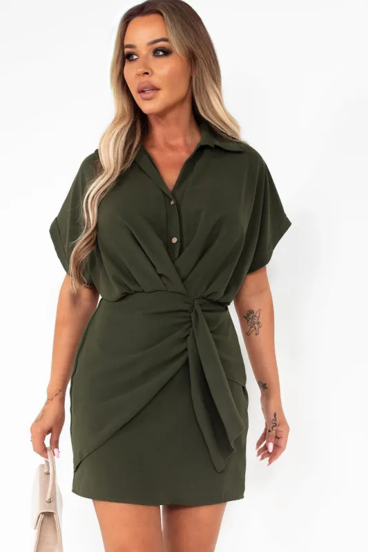 Fern Khaki Shirt Dress sold by Va Va Voom