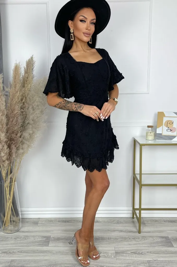 Rosella Black Embroidered Dress sold by Va Va Voom product image thumbnail 5