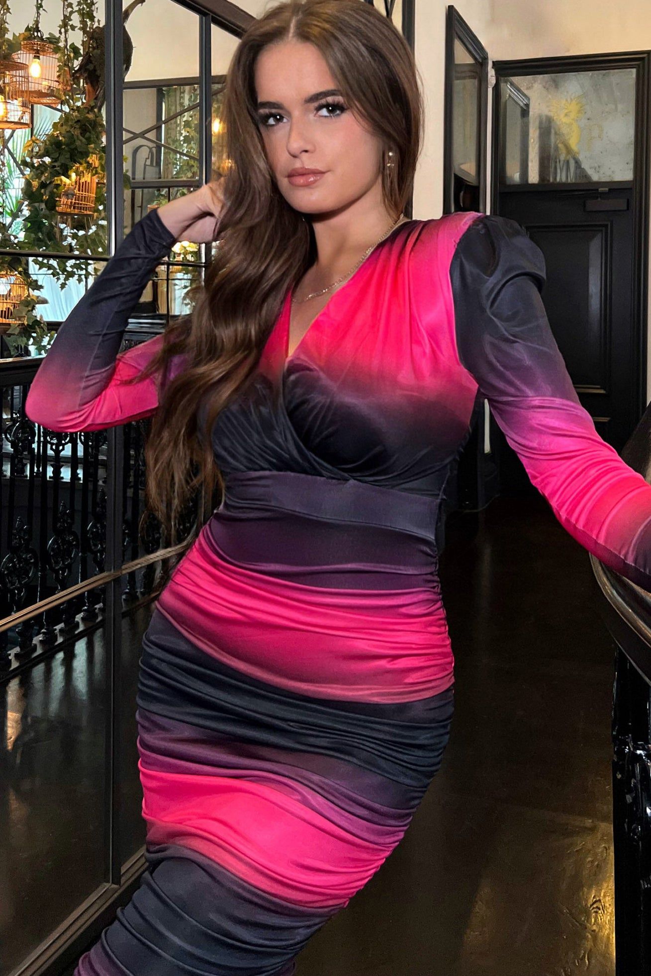 Girl In Mind India Pink Ombre Dress sold by Va Va Voom product image thumbnail 3