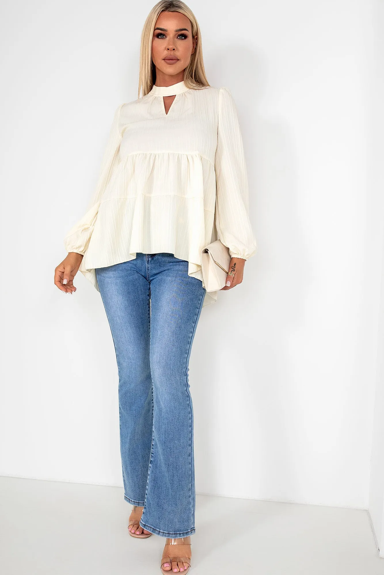 Pearla Cream Smock Top sold by Va Va Voom product image thumbnail 3