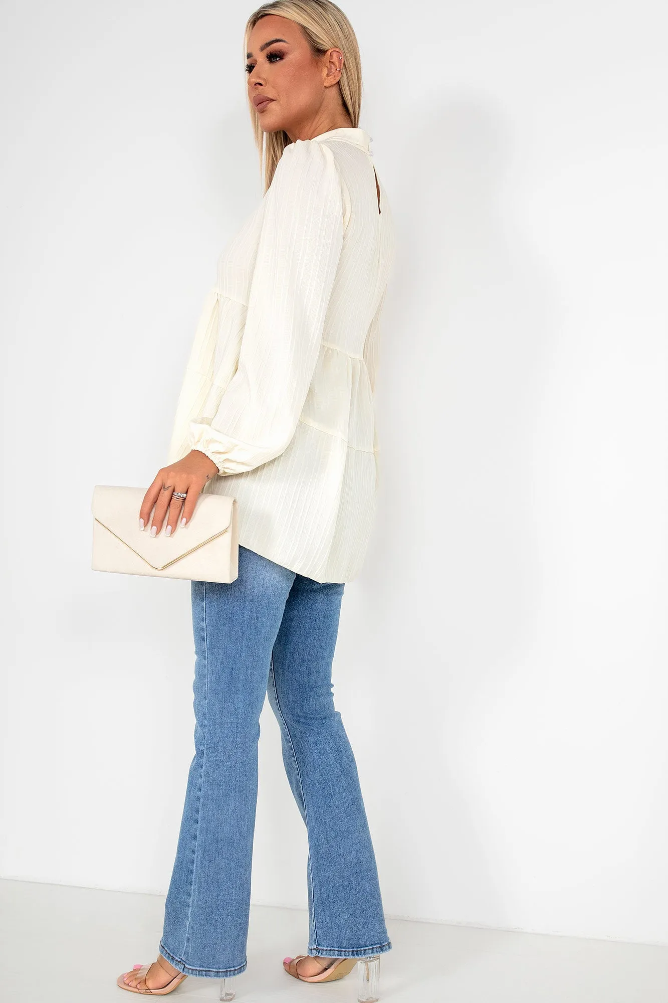 Pearla Cream Smock Top sold by Va Va Voom product image thumbnail 2