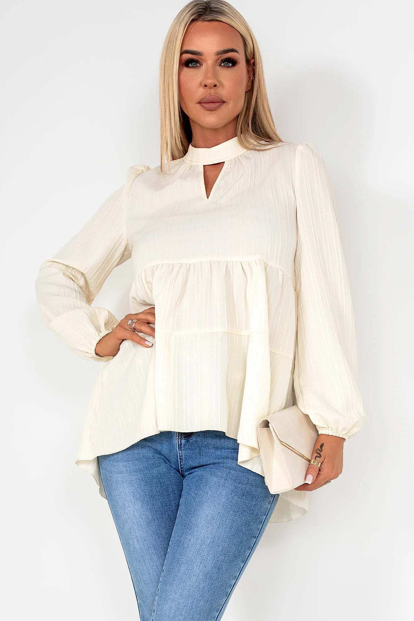 Pearla Cream Smock Top sold by Va Va Voom