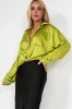 Raven Lime Green Satin Shirt sold by Va Va Voom