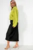 Raven Lime Green Satin Shirt sold by Va Va Voom