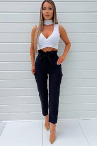 Ava White Choker Wrap Top sold by Va Va Voom