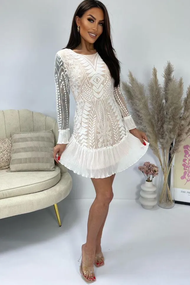 Deirdre White Lace Print Dress sold by Va Va Voom product image thumbnail 5