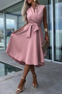 Sinead Pink Sleeveless Dress sold by Va Va Voom