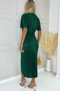 AX Paris Tyler Teal Plisse Wrap Dress sold by Va Va Voom