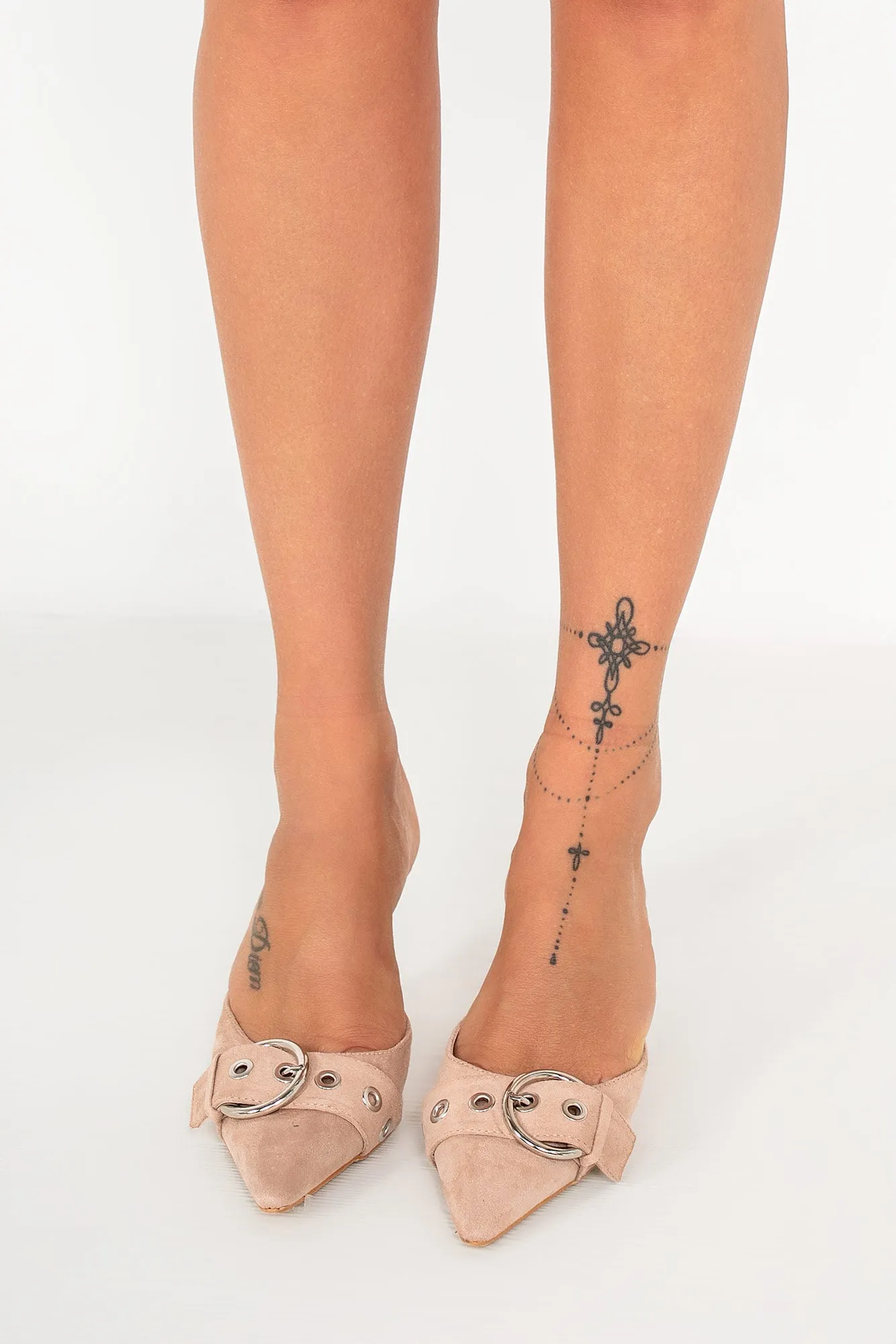Belle Taupe Suedette Buckle Kitten Heels sold by Va Va Voom product image thumbnail 3