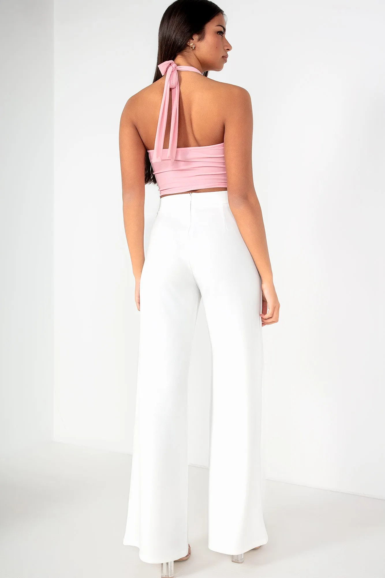 Gianna Pink Mesh Halter Neck Top sold by Va Va Voom product image thumbnail 3