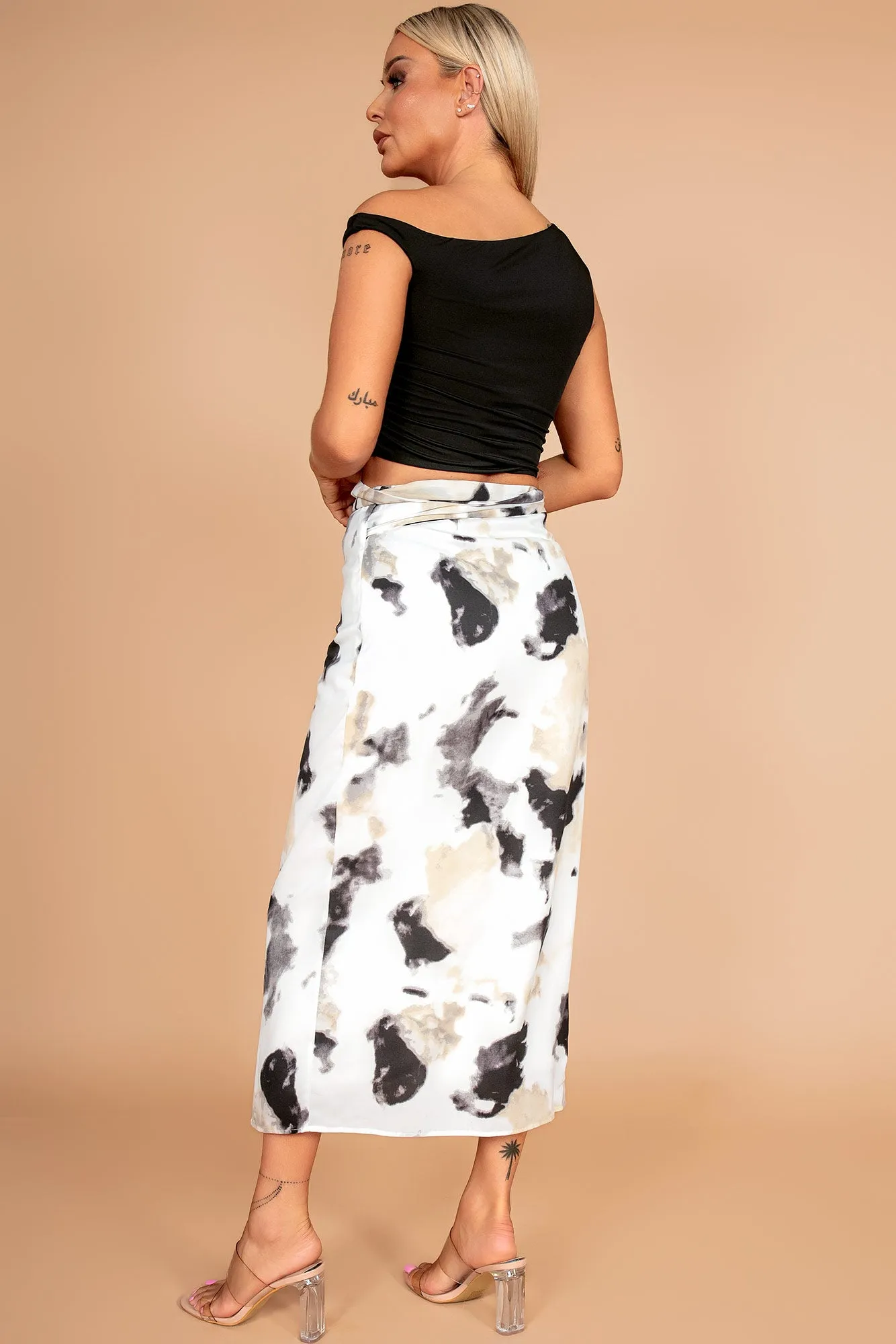 Girl In Mind Noreen White Print Skirt sold by Va Va Voom product image thumbnail 2
