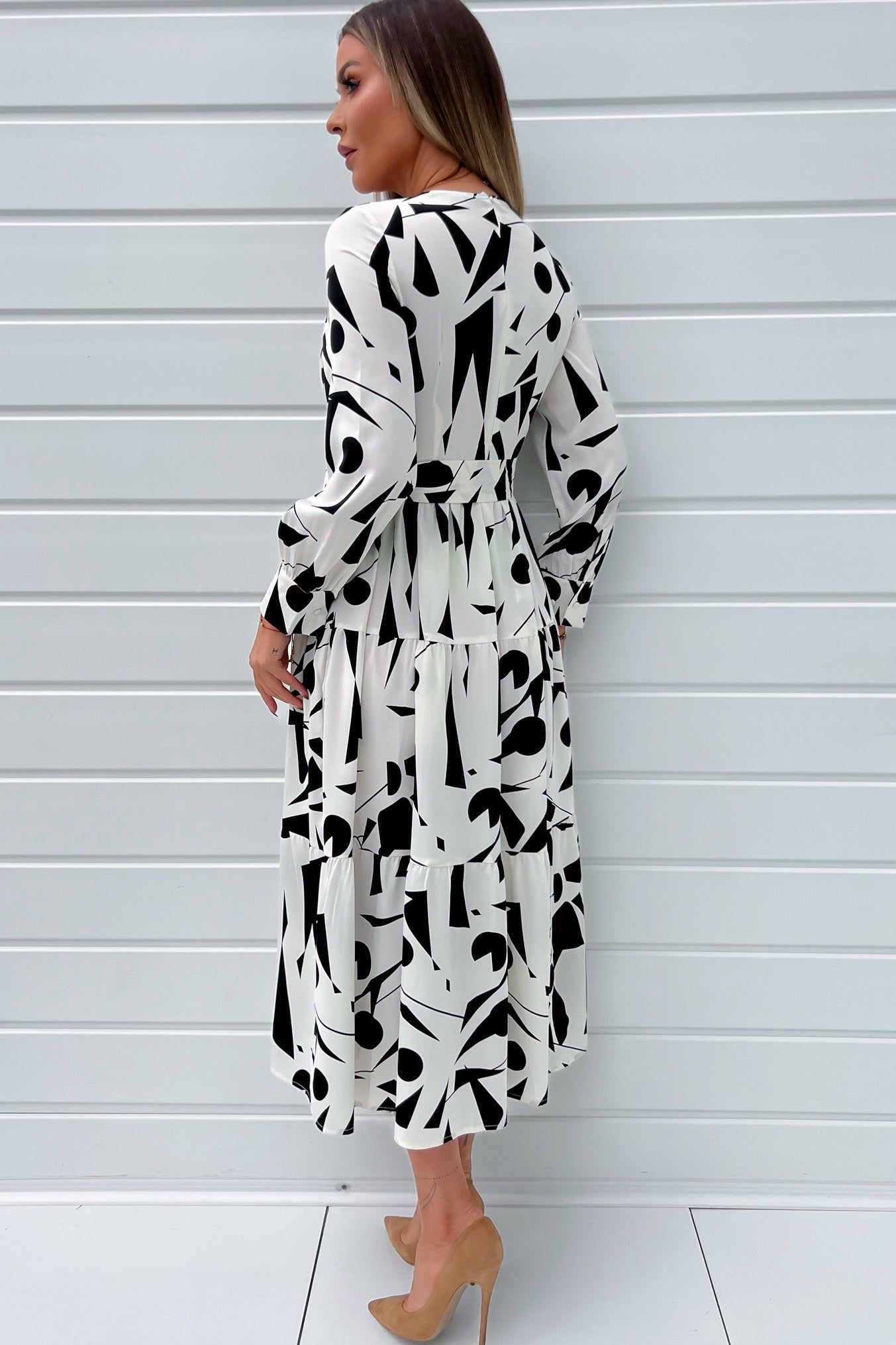 Girl In Mind Angelina Monochrome Printed Dress sold by Va Va Voom product image thumbnail 2