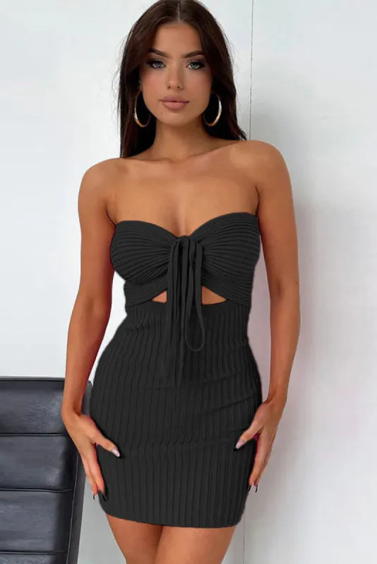 Callie Black Knit Mini Dress sold by Va Va Voom