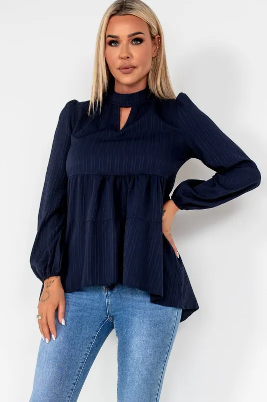Pearla Navy Smock Top sold by Va Va Voom
