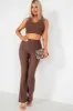 Arabella Chocolate Ribbed Crop Top sold by Va Va Voom