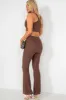 Arabella Chocolate Ribbed Crop Top sold by Va Va Voom