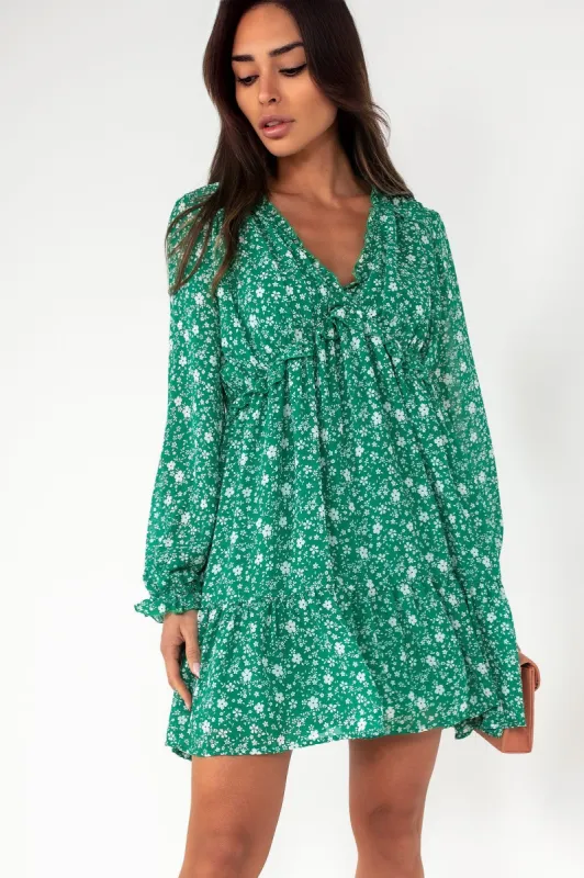 Jess Green Ditsy Print Chiffon Dress sold by Va Va Voom