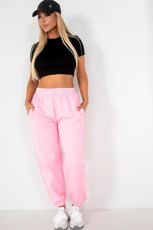 Olivia Candy Pink Oversized Joggers sold by Va Va Voom