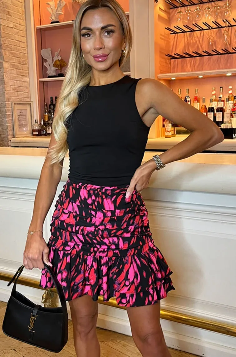 AX Paris Nella Pink and Black Print Dress sold by Va Va Voom