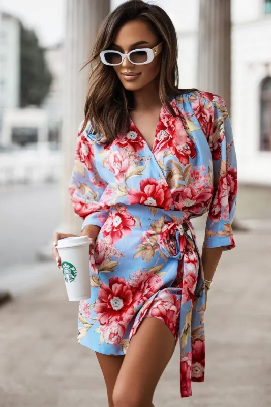Gemma Blue Floral Skort Co Ord sold by Va Va Voom
