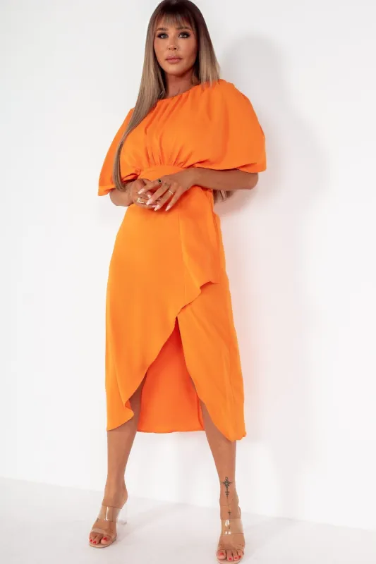 AX Paris Millie Orange Batwing Detail Dress sold by Va Va Voom