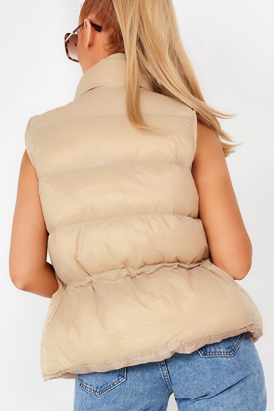 Ariane Stone Puffer Gilet sold by Va Va Voom product image thumbnail 2