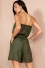 Corinne Khaki Linen Look Belted Playsuit sold by Va Va Voom