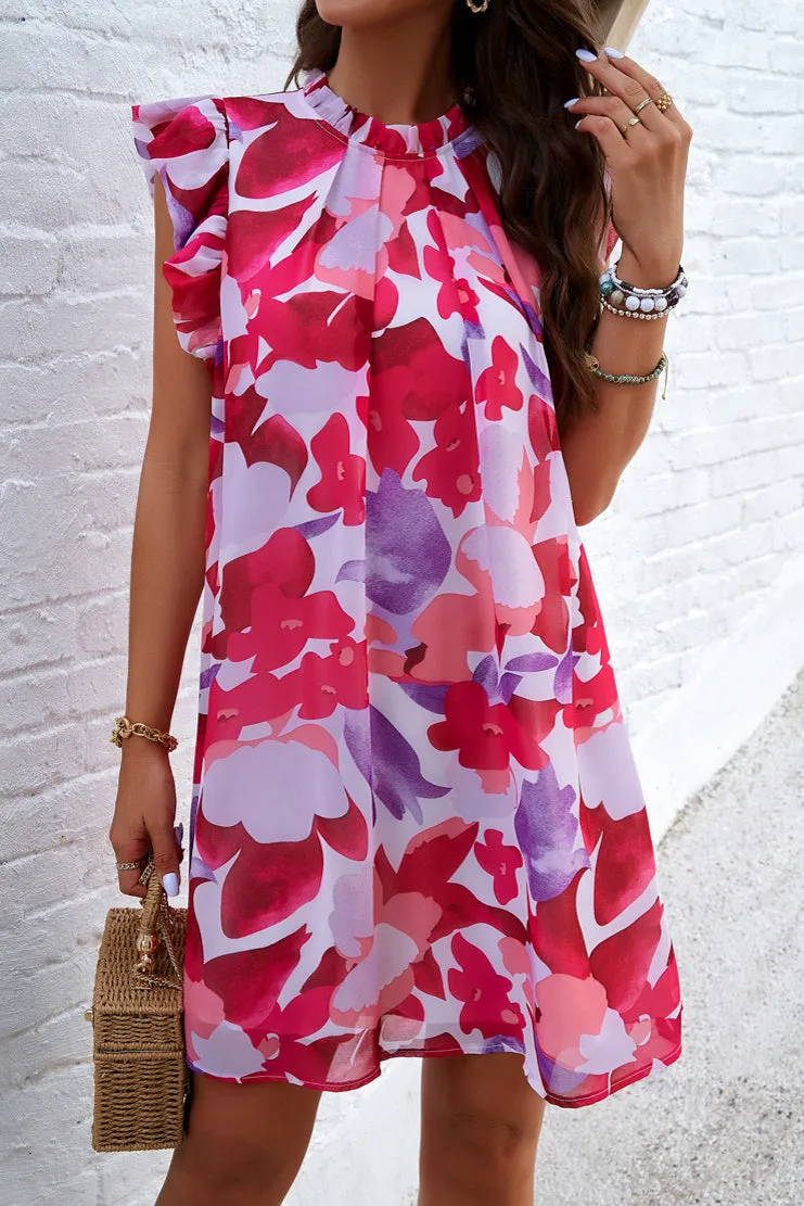 Mariah Red Chiffon Print Dress sold by Va Va Voom product image thumbnail 5