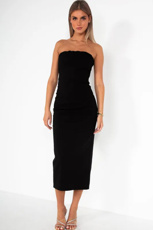 Rebekah Black Bandeau Midi Dress sold by Va Va Voom