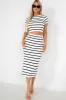 Reneta White Striped Knit Co Ord sold by Va Va Voom