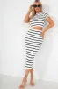 Reneta White Striped Knit Co Ord sold by Va Va Voom