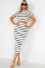 Reneta White Striped Knit Co Ord sold by Va Va Voom