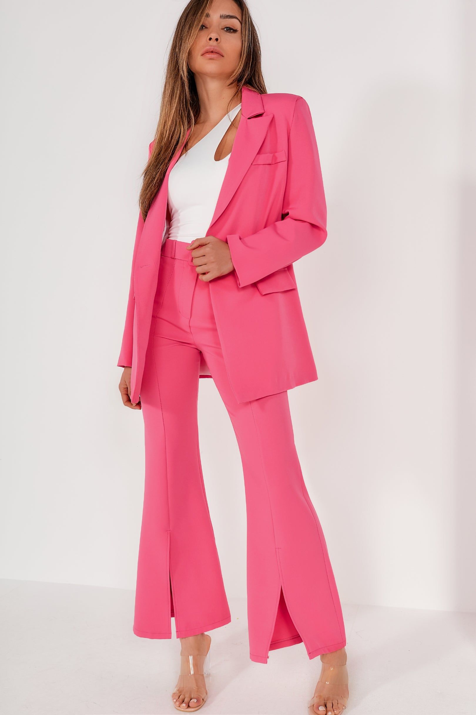 Pearly Pink Oversized Belted Blazer sold by Va Va Voom product image thumbnail 5