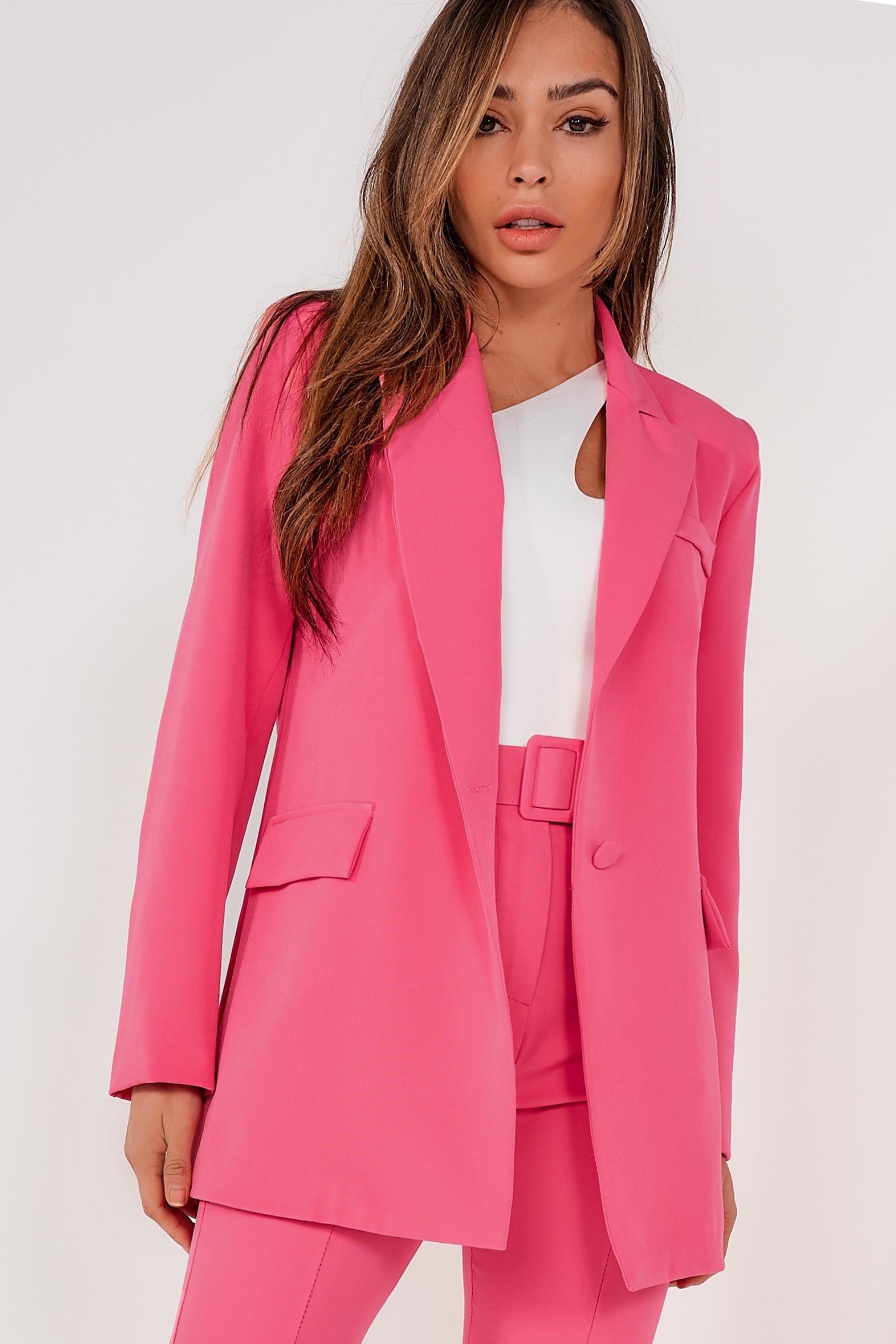 Pearly Pink Oversized Belted Blazer sold by Va Va Voom product image thumbnail 3