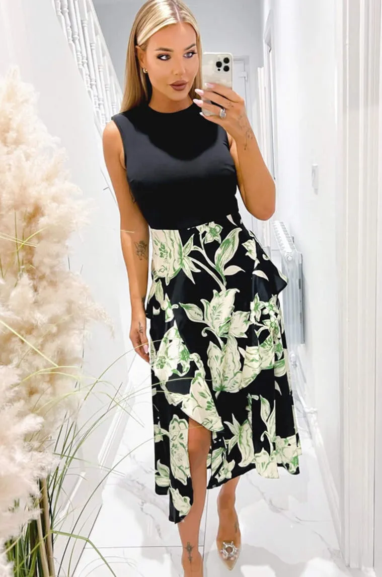 AX Paris Celine Black Floral Dress sold by Va Va Voom