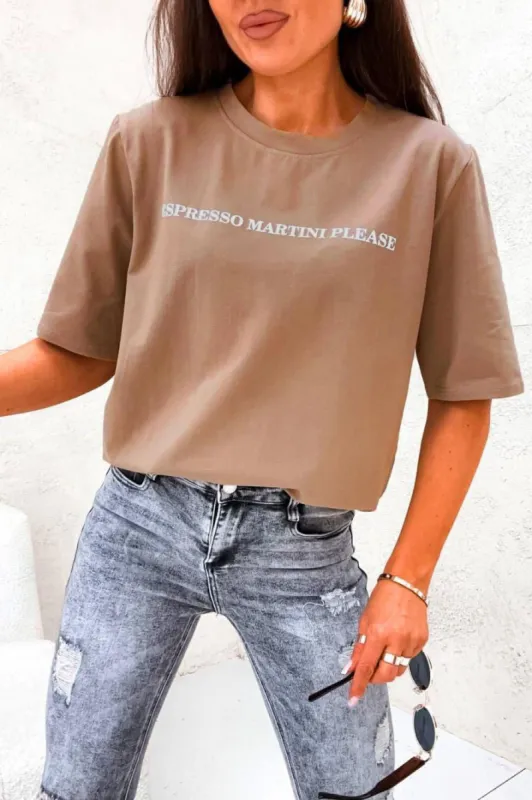 Flynn Camel 'Espresso Martini Please' T-Shirt sold by Va Va Voom