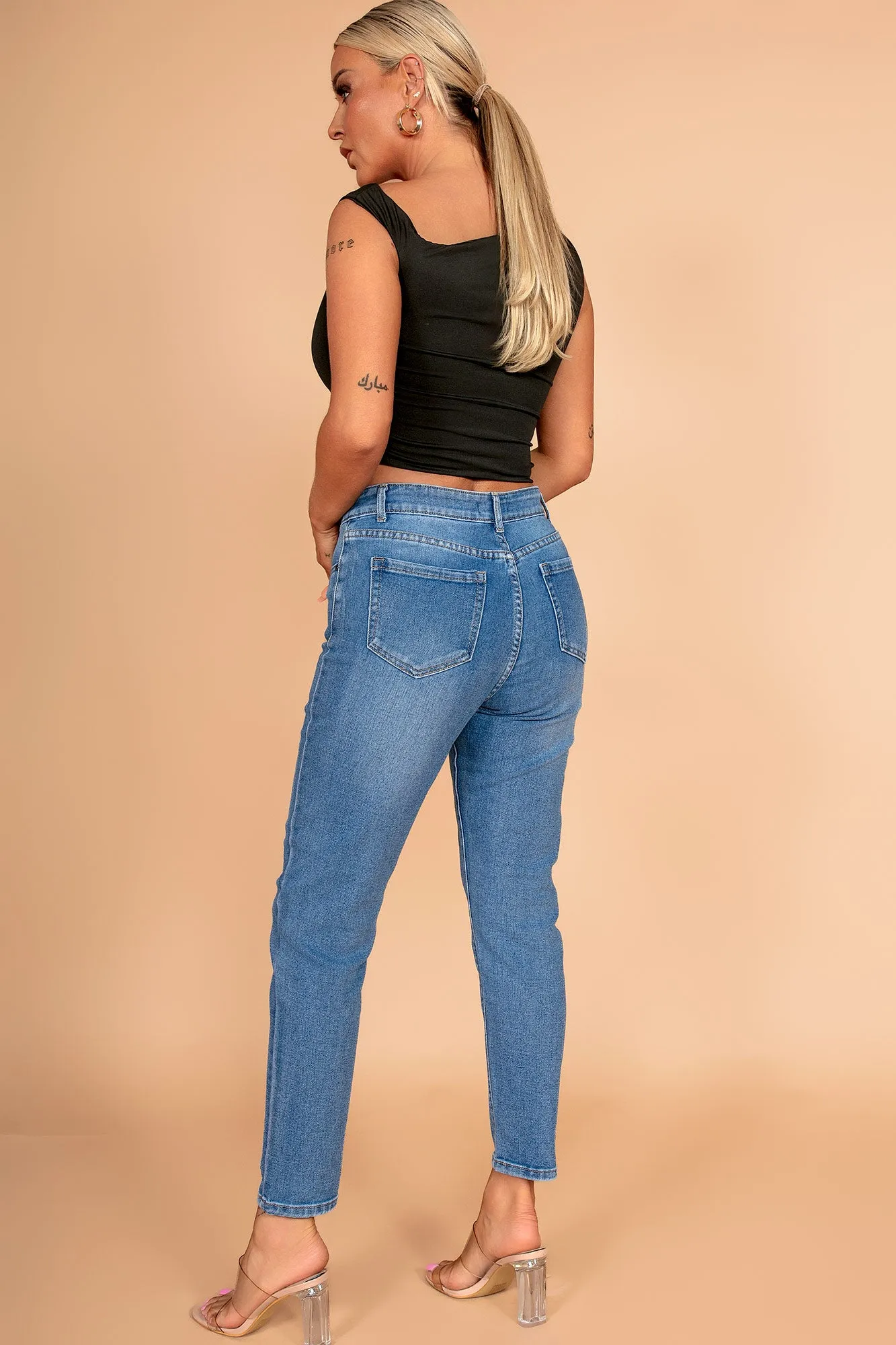 Ofelia Blue Mom Jeans sold by Va Va Voom product image thumbnail 2