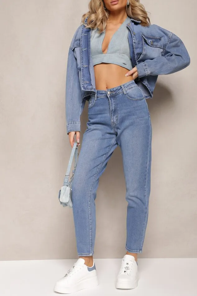 Ofelia Blue Mom Jeans sold by Va Va Voom product image thumbnail 4