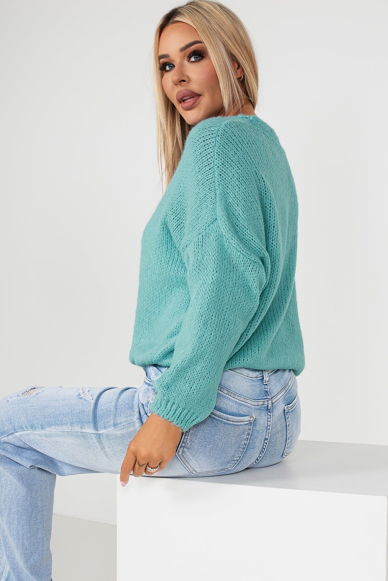 Ruthie Duck Egg Knit Cardigan sold by Va Va Voom product image thumbnail 2