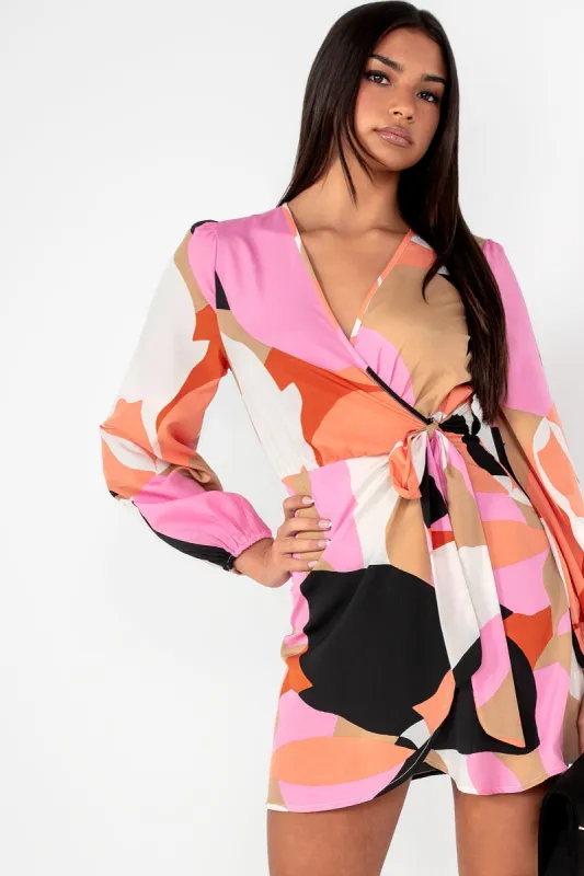 Priscilla Multi Print Wrap Dress sold by Va Va Voom