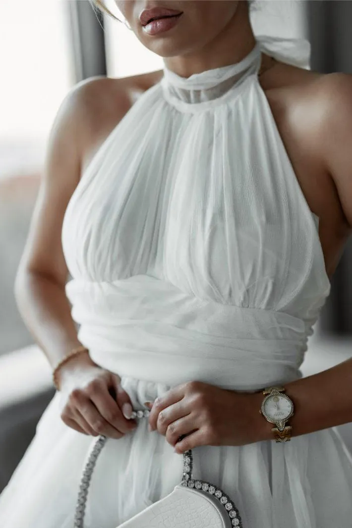 Adalyn White Halter Neck Dress sold by Va Va Voom product image thumbnail 4